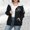 Black, variant on Women's Jacket Fleece Full Zip Love Heart Outerwear Pockets with Hood Windbreaker Loose Fit Long Sleeve Coats for Women