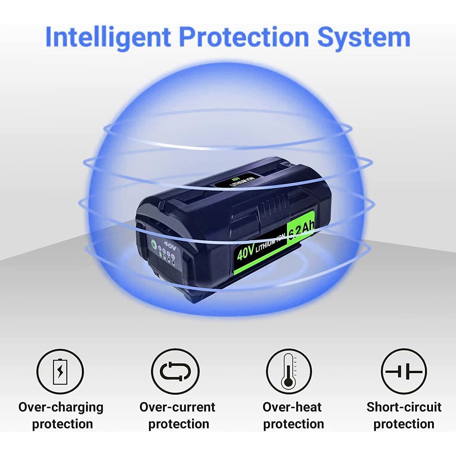 FSKE 6.2Ah 40V Replacement for Ryobi 40V Battery OP4040 OP4026 OP4030 OP4050 OP4060A Cordless Tool Battery