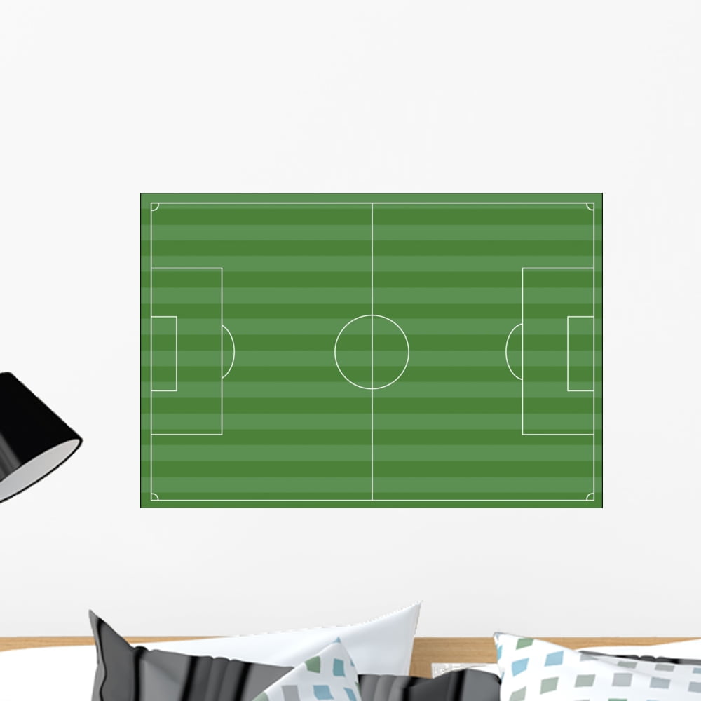 Football or Soccer Field Wall Mural Decal by Wallmonkeys Vinyl Peel and