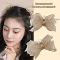 thumbnail image 3 of 2pcs Black Matte Bowknot Mesh Hair Clip Girl Small Hairpin Bobby Pin for Gi, 3 of 9