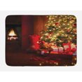 thumbnail image 1 of Christmas Bath Mat, Xmas Scene Celebrations with Tree and Gifts by the Fireplace Artful Design Image, Non-Slip Plush Mat Bathroom Kitchen Laundry Room Decor, 29.5 X 17.5 Inches, Red Yellow, Ambesonne, 1 of 2
