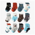 thumbnail image 2 of HCNTES Toddlers Boys Girls Socks Set Kids Socks Set Children 1T 2T 3T 4T 5T 6T 7T Summer Crew Socks Set Daily School Activities Socks(Z01-C,1-3 Years), 2 of 4