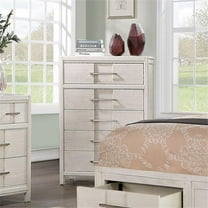 Bowery Hill Transitional Wood 5-Drawer Chest in White Finish