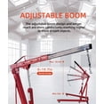 thumbnail image 3 of 2-ton folding cherry picker engine hoist, 4400lb hydraulic lift, telescopic boom, red, heavy-duty with 6 casters for shop use, 3 of 8