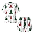 thumbnail image 2 of Yiaed Buffalo Plaid Christmas Trees Print Short Sleeve Pajama Sets for Women Casual Crew Neck 2 Piece Lounge Sets Women's Short-Sleeved Pajama-X-Large, 2 of 5