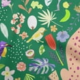 thumbnail image 1 of oneOone Velvet Green Fabric Tropical Animal Craft Projects Decor Fabric Printed By The Yard 58 Inch Wide, 1 of 4