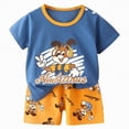 thumbnail image 3 of Toddler Boys Clothes Summer Outfit Sets Short Sleeve Cartoon T Shirt Shorts Set Playwear Sets Boys Easter Outfit Graphic Summer Short Sleeve T-shirts Tops and Shorts Set, 3 of 4