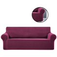 thumbnail image 2 of Stretch Sofa Slipcover Elastic Couch Cover Washable Furniture Protector Sofa Exquisite Craft for Kids Pets, Wine Red, 2 of 9