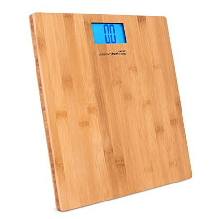 internets best bamboo digital body weight bathroom scale | bathroom accessories | real bamboo | eco friendly | wood dcor | blue lcd backlight | 400 lbs. weight (The Best Scale For Weight Loss)