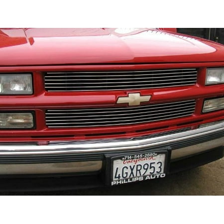 - Grillcraft CHE1450-BAC BG Series Polished Aluminum Upper 2pc Billet Grill Grille Insert for Chevy Silverado Suburban Tahoe