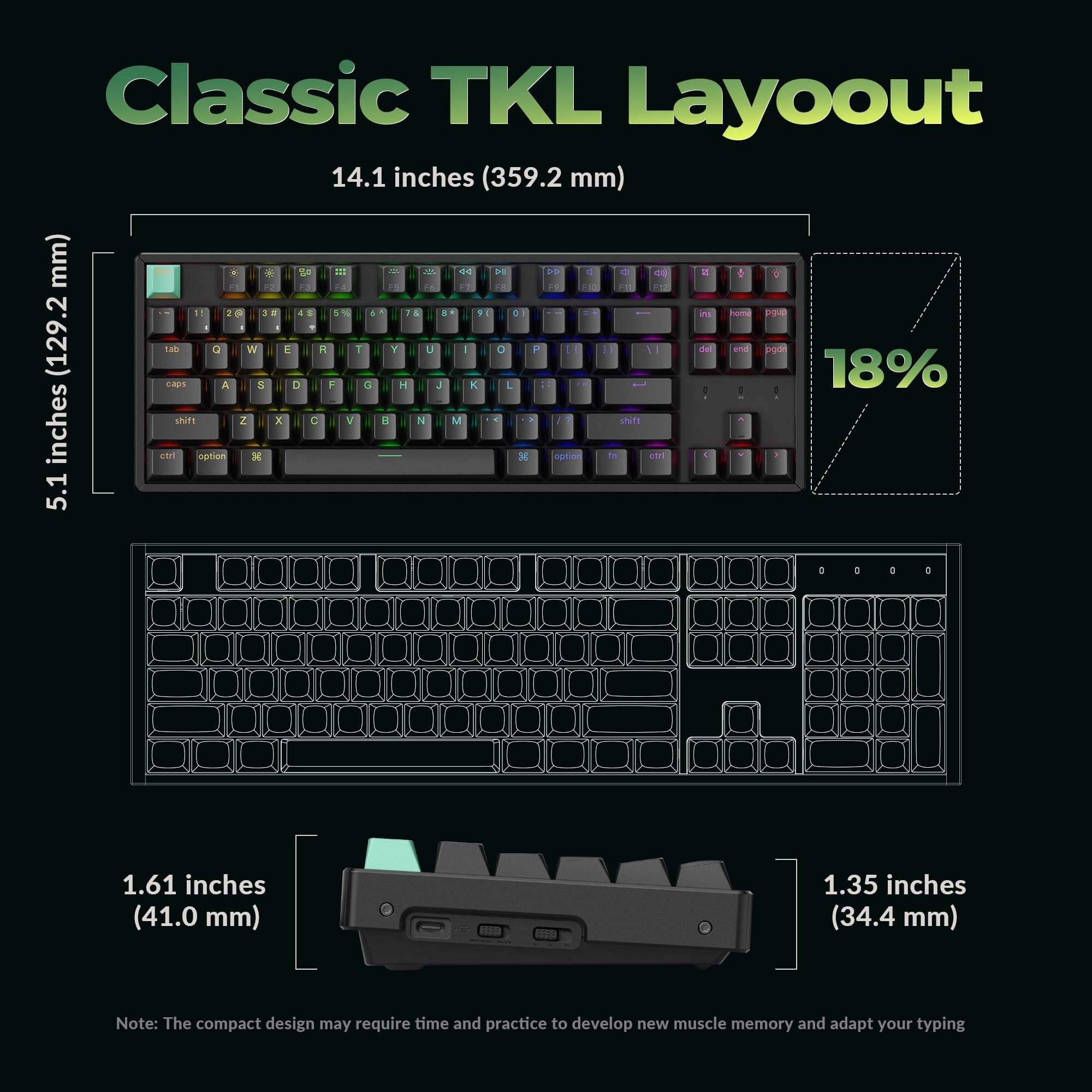 Keychron K8 HE TKL Wireless RGB Magnetic Switch Keyboard, Rapid