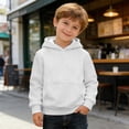 thumbnail image 3 of Ticikt Hooded Sweatshirt for Kids with Drawstring Soft Gym Hoodie for Girls and Boys Comfortable Everyday Wear,Color:White, 3 of 6