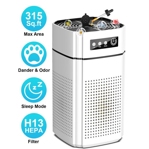 AIRFIRE Air Purifier, AP202 HEPA Air Purifiers for allergies & asthma, Wildfire, Pet Fur, Pollen, 1 PCS, White, 2026 New