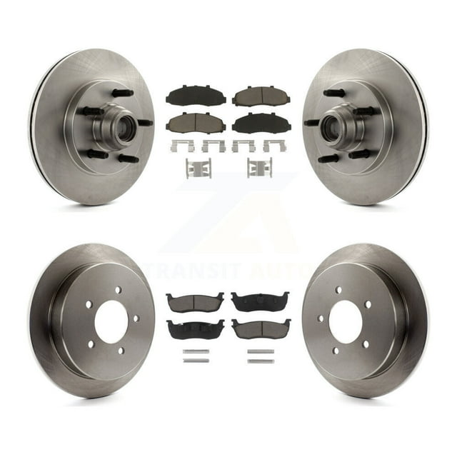CMX Front Rear Disc Brake Rotors and Ceramic Pads Kit for Car 1999-2003 Ford F-150 RWD with 5 Lug Wheels K8C-103358