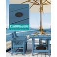 thumbnail image 5 of SERWALL Patio Dining Set, 5-Piece Rectangular HDPE Dining Table with Umbrella Hole & 4 Chairs,&nbsp;Navy Blue, 5 of 6