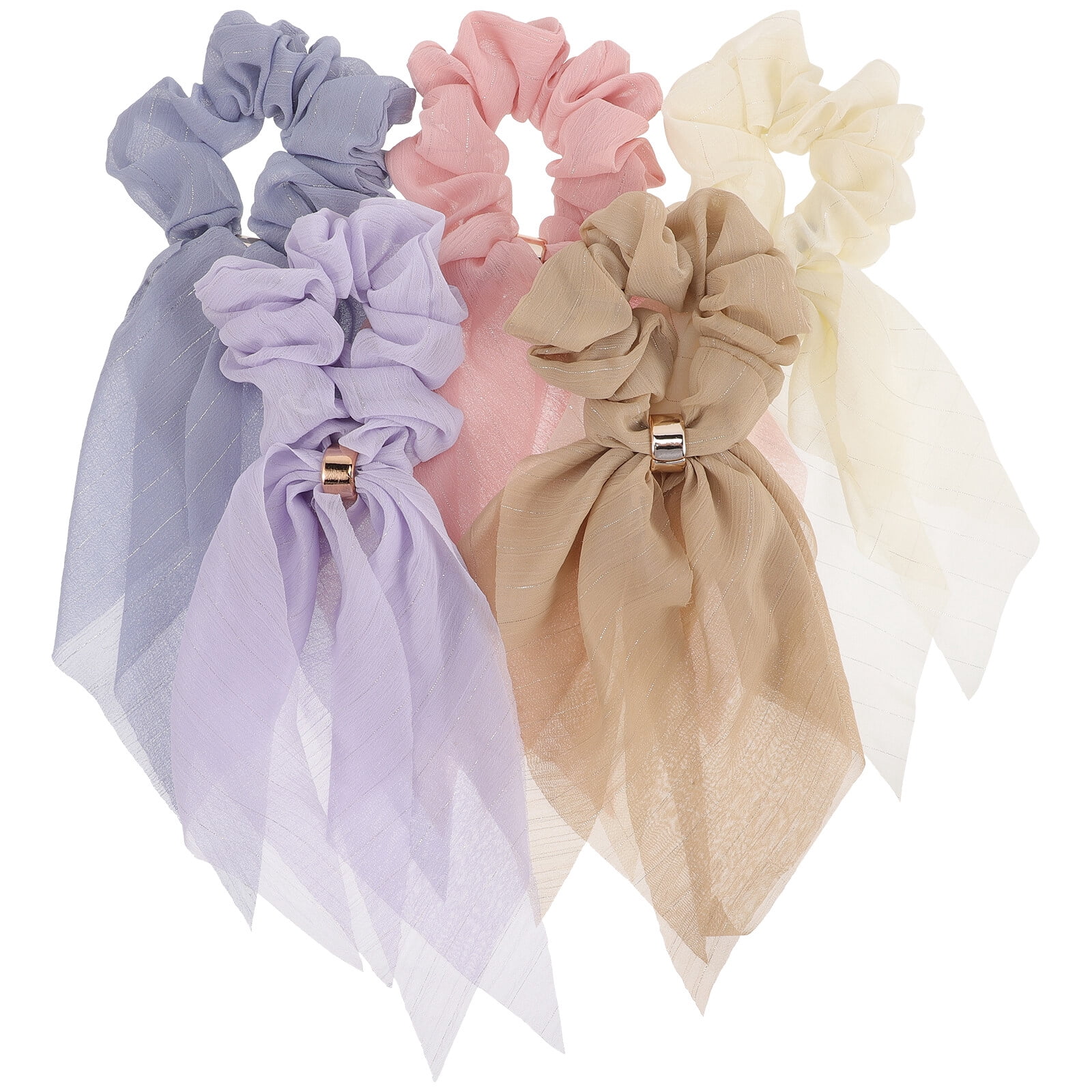 5pcs Ribbon Hair Scrunchies Ponytail Holders Hair Ties Hair Accessory