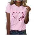 thumbnail image 2 of EchfiProm Womens Shirts Love Heart Graphic Tee Valentine Pink Cute Casual Valentine Day Tops for Adult, 2 of 5