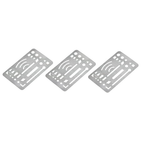 Erasing Shield 27 Patterns Stainless Steel for Mechanical Drawing Engineering Design 3Pcs