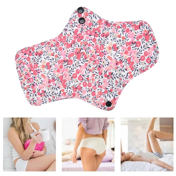 Almohadillas Sanitarias Lavables 5 Piezas Almohadillas Menstruales Reutilizables Tela Impresa Almohadillas Femeninas Panty Liners Almohadillas Menstruales de Algodón para Mujeres ANGGREK Otros
