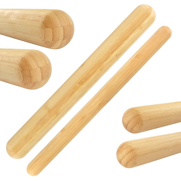 bamboo french style rolling pin assortment - 1 thick/1 thin w/ rounded ends - 1 each