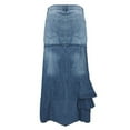 thumbnail image 5 of VUPSGEZ Women's Casual High Waist Denim Skirt Slim Fit A Line Jean Maxi Skirt (Light Blue,L), 5 of 6