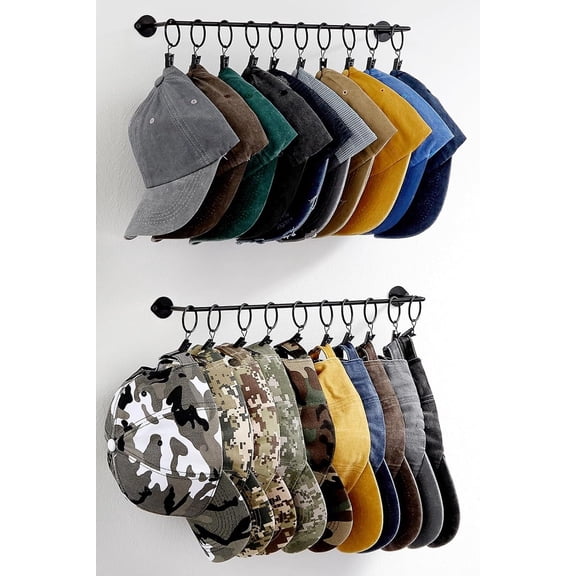 Hat Rack for Baseball Cap Hat Storage - Modern Metal Hat Organizer Wall Mounted Caps Hanger for Closet Door Bedroom Entryway Laundry