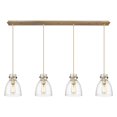 thumbnail image 4 of Innovations Lighting  Newton Bell - 4 Light 8" Cord Hung Linear Pendant Brushed Brass/Seedy, 4 of 5