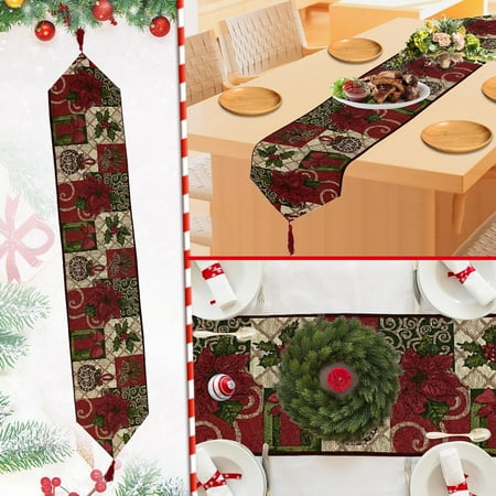 

PhoneSoap Christmas Decoration Christmas Holiday Table Runner Christmas Party Decoration A