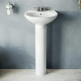 thumbnail image 5 of Renovators Supply Pedestal Sink 16" White Small Bathroom Sink Ondine w/4" Centerset Faucet Holes and Overflow Pack of 4, 5 of 13