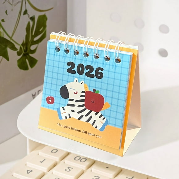 Lunxisen 1 Pcs 2026 Year of the Horse Calendar Desktop Office Work Plan Creative Gifts Cartoons Horse Illustration Suitable For Holiday Decorations