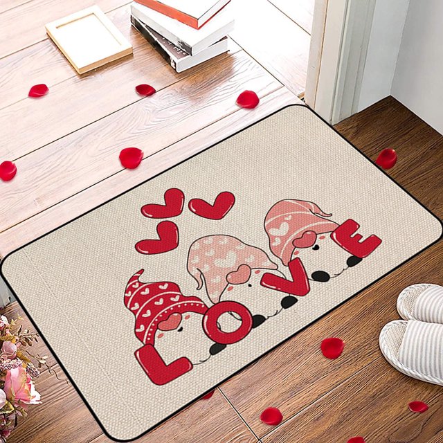 RBCKVXZ Decoraciones para San Valentín, Alfombras de felpa para San Valentín, Tapetes de cocina, Alfombras para sala de estar y dormitorio, Alfombras absorbentes antideslizantes para baño, 81 x 50