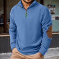 thumbnail image 2 of Quarter Zip Pullover Men 2026 Fall Winter Long Sleeve Jacquard Casual Stand Collar Sweatshirts Mens Pullover Top, 2 of 9