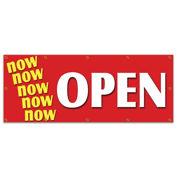 48"x120" NOW OPEN BANNER SIGN grand opening new store for business shop sale