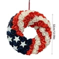 thumbnail image 3 of Nkmbld 4th of July Wreaths for Front Door, Red White Blue Round Shape Flower Wreath for Independence Day Memorial Day Flag Day Indoor Outdoor Decor, 3 of 8