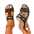 thumbnail image 2 of YOUYEDIAN Orthopedic Sandals for Women Arch Support Flat Wedge Sandals Wide Width Non Slip Slip on Hiking Shoes Comfort Orthopedic Shoes, 2 of 5