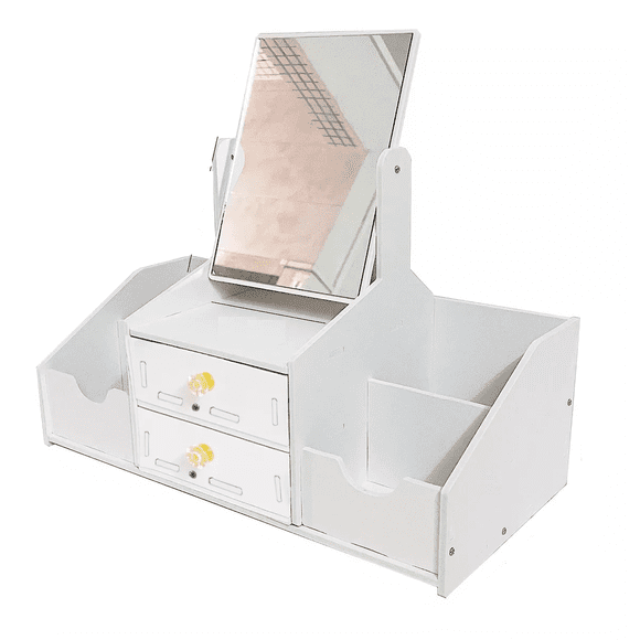 Portátil Caja De Multifuncional Almacenamiento Cosméticos blanco