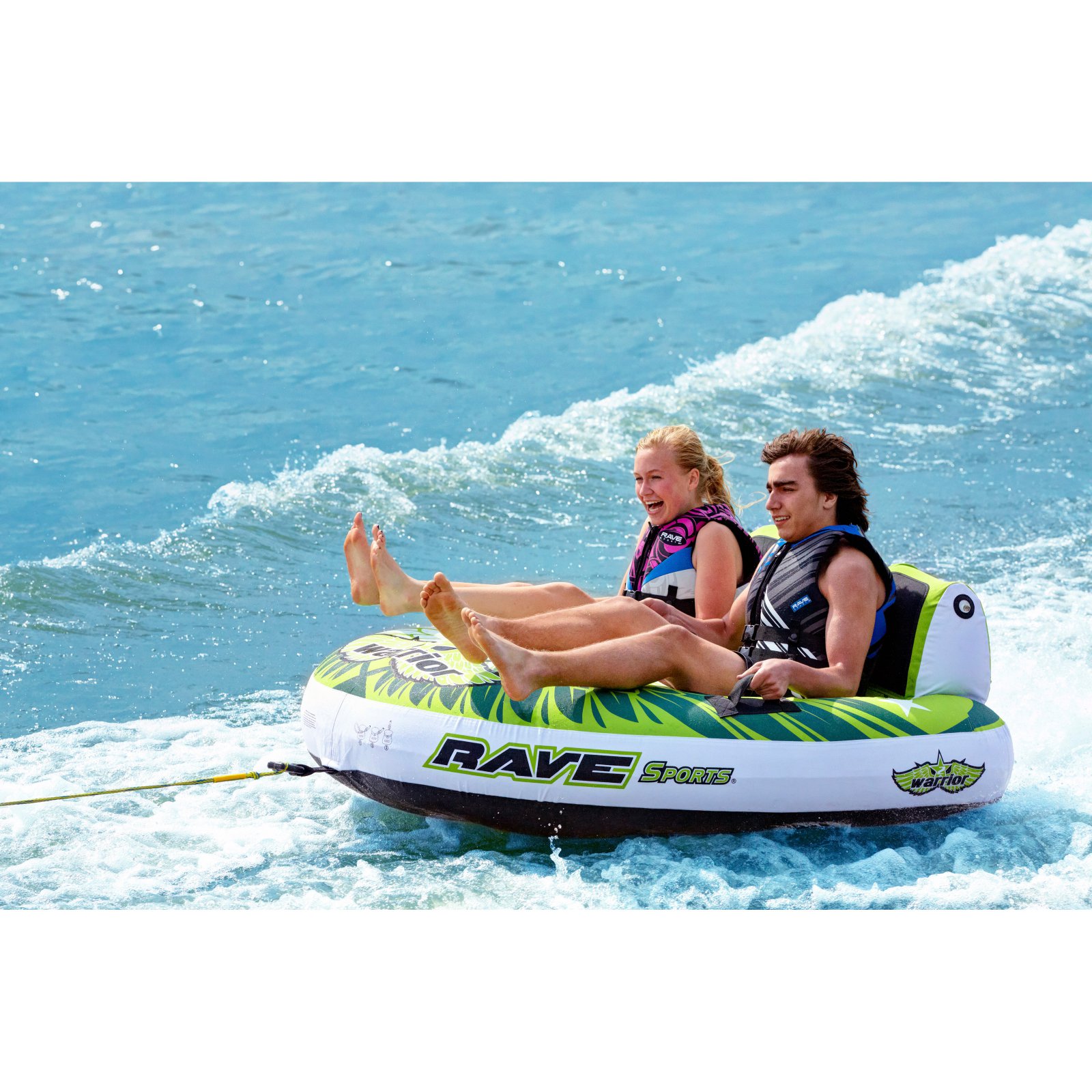 RAVE Sports Warrior II Double Seat Inflatable Towable Tube, Green - image 3 of 3