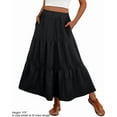 thumbnail image 5 of JWD Summer Maxi Skirt for Women Boho Lightweight Flowy Tiered Long Beach Skirts with Pockets Black L, 5 of 8