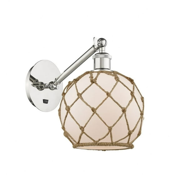 317-1W-PN-G121-8RB-LED-Innovations Lighting-Athens - 1 Light Wall Sconce In Industrial Style-12.38 Inches Tall and 8 Inches Wide Polished Nickel