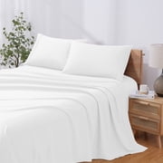 Modern Threads 3-Piece Solid White Microfiber Bed Sheet Set, Twin