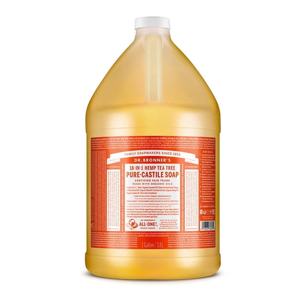 Jabón de Castilla Orgánico Dr. Bronner's Árbol de Té que Remueve Células Muertas y Reduce Puntos Neg