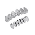 thumbnail image 1 of Grills 12 Teeth Grill Set Halloween Vampire Prop Mouth Grills 18K Hip Hop Rapper Mouth Silver, 1 of 9