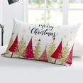 thumbnail image 5 of Merry Christmas Throw Pillow Cover,Gold Red Xmas Tree Winter Snowflake Rectangle Decorative Pillow Case Protector Soft Cushion Cover Lumbar Pillowcase for Couch Sofa Bedroom Car Chair Decor 12x20 In, 5 of 8
