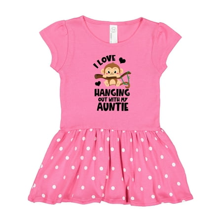 

Inktastic Monkey I Love Hanging out with My Auntie Gift Toddler Girl Dress