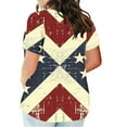thumbnail image 3 of Brnmxoke Plus Size American Flag Shirt Women 4th of July Tee Shirt USA Stars Stripes T-Shirt Patriotic Summer Tunic Tops for Legging Multicolor,XL, 3 of 5