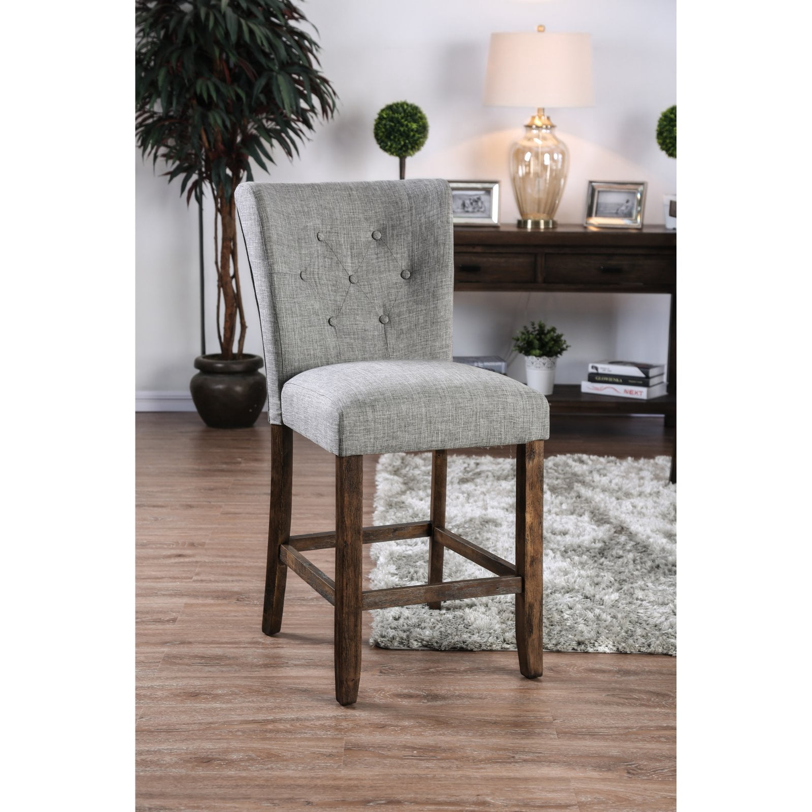 Furniture of America Tuscher Transitional Counter Height Chair Set of
