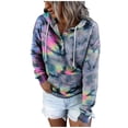 thumbnail image 4 of Women's Hoodies Sweatshirts Fashion Sweatshirt with Casual Long Sleeve Tie-Dye Gradient Printed Hoodie Style for Everyday Comfort Gray S, 4 of 6