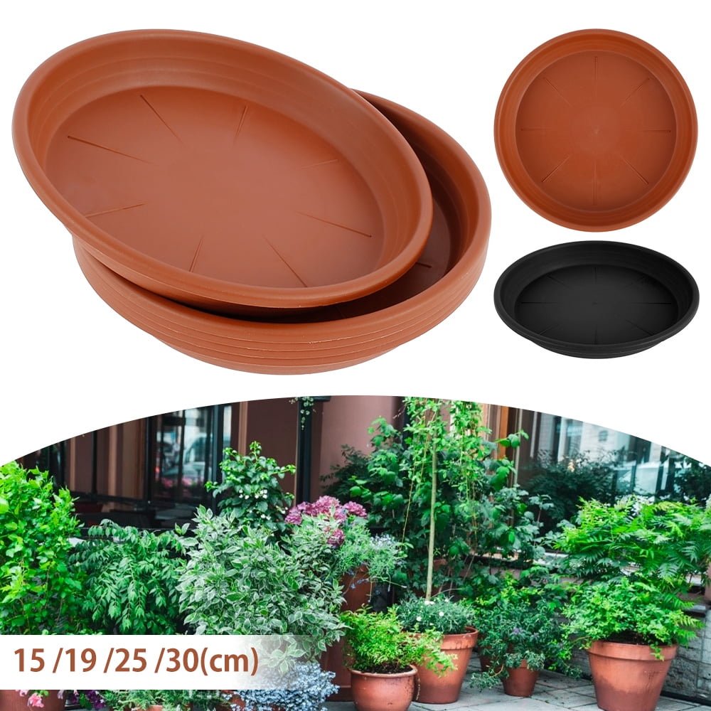 Pack of 5 30cm Terracotta Color Plastic Plant Saucers For Under Round Plant Pots 
