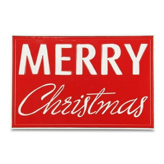 Cheungs 5352 All Metal Build with A Red Background & White Rim & Lettering - Merry Christmas Wall Sign
