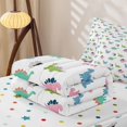 thumbnail image 5 of Homewish Colorful Kids Dinosaur Zipper Full Size Comforter Sets with Fitted Sheet and 2 Pillowcases,Ancient Animal Zipper Bedding Set For Boys Teens,Reversible,4 Pieces, 5 of 7